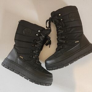 Kuiper Black Waterproof Winter Snow Boots Faux Fur Lined Womens Size 6 36 New